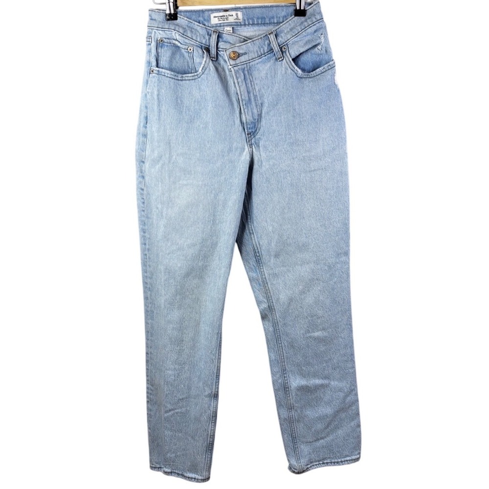 Abercrombie & Fitch 90s Straight Ultra High Rise Criss Cross Jeans Size 27/4